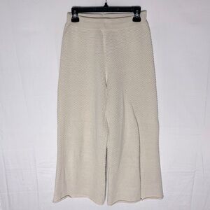 Sincerely Jules Cream Knit Cropped Wide Leg Pants M